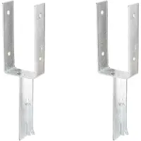 Alberts 2 x U-paaldrager mit betonanker aus T-Eisen, 101x200 mm, thermisch verzinkt, voor inbetonneren, betonanker 200 mm