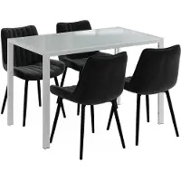 Vicco Eettafel set Grand Wit 120 x 70 cm met 4 stoelen (zwart), Model 63368