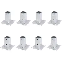 Alberts 8 x opschroefhuls voor vierkante houten palen, 61x61 mm, thermisch verzinkt, voor opschroeven