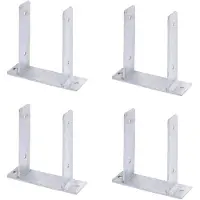 Alberts 4 x U-paaldrager, voor opschroeven, voor houten palen 121 mm, hoogte 200 mm, thermisch verzinkt