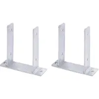 Alberts 2 x U-paaldrager, voor opschroeven, voor houten palen 121 mm, hoogte 200 mm, thermisch verzinkt