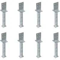 Alberts 8 x T-paaldrager mit Steg, betonanker 300 mm, Steghöhe 130 mm, thermisch verzinkt, voor inbetonneren