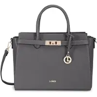 L.credi handtas schoudertas Konstanze Handle Bag Iron donkergrijs