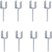 Alberts 8 x U-paaldrager mit Riffelstahl-betonanker, 75x104 mm, betonanker 200 mm, thermisch verzinkt, voor inbetonneren
