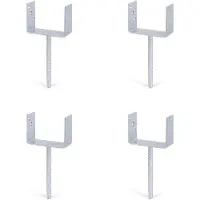 Alberts 4 x U-paaldrager mit Riffelstahl-betonanker, 141x104 mm, betonanker 200 mm, thermisch verzinkt, voor inbetonneren