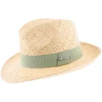 Herman chapeau été grand bord relevé à l'arrière en paille naturelle légère avec un ruban uni