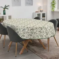 ANRO Tafelkleed Ranken Groen Ovaal 220x140cm Met sierband Afwasbaar Waterafstotend Binnen & Buiten