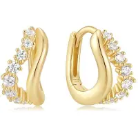 Ania Haie Gld Wave Huggie Hoop Earrings E
