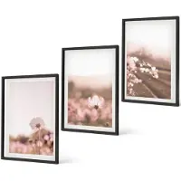 Coloray 3-Delige Schilderij Set - Wilde Bloemen In De Weiden In Een Romantisch Zomerlandschap - 40 x 60 cm - Decoratieve Muurdecoratie - Slaapkamer - Moderne Wanddecoratie