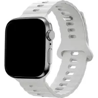 123Watches Wave bandje - siliconen - wit - 38 · 40 · 41 & 42 mm - Geschikt voor Apple Watch series 1/2/3/4/5/6/7/8/9/10/11/12/SE/SE2/SE3