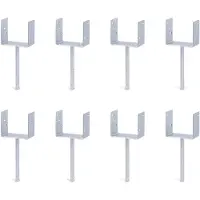 Alberts 8 x U-paaldrager mit Riffelstahl-betonanker, 121x104 mm, betonanker 200 mm, thermisch verzinkt, voor inbetonneren