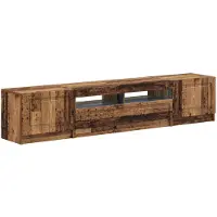 vidaXL LED tv-meubel UTRECHT 3 st Oud hout Bewerkt hout
