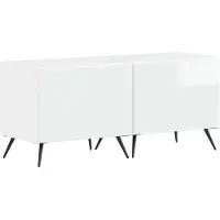 vidaXL 3-delige LED TV-kast BREDA 3 st Hoogglans Wit Bewerkt hout