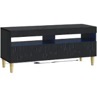 vidaXL 3-delige LED TV-kast DELFT Zwart Bewerkt hout