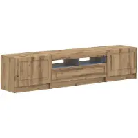 vidaXL LED tv-meubel UTRECHT 3 st Artisanaal eiken Bewerkt hout