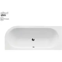Badland AVITA SLIM hoekbad 160 x 75 cm rechts wit met styropor ombouw