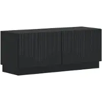 vidaXL LED tv-meubel HOORN 3 st Zwart Bewerkt hout