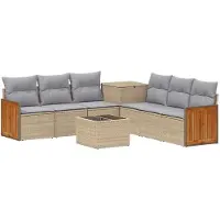 vidaXL Bankstel 8 st Beige en Licht Grijs 55 x 55 x 37 cm