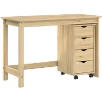 vidaXL Bureau kast set 2 st Bruin Massief grenenhout