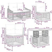 vidaXL Tuinbank Set 14 st Zwart en Crème Wit poly rattan