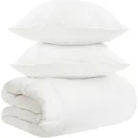 vidaXL Beddengoedset, 3 stuks, wit, bamboevezel