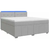 vidaXL Boxspringbed met matras, lichtgrijs, 140 x 200 cm, gestoffeerd
