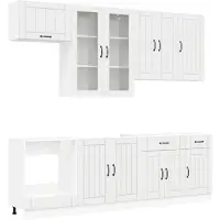vidaXL Keukenelement LUCCA, 8 stuks, hoogglanzend wit, houtvezel