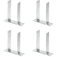 Alberts 4 x U-paaldrager, voor opschroeven, voor houten palen 101 mm, hoogte 200 mm, thermisch verzinkt