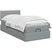 vidaXL Ottoman bed met matras Lichtgrijs 80 x 200 cm Stof