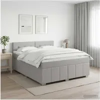 vidaXL Boxspringbed met matras Lichtgrijs 140 x 190 cm Stof