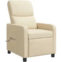 vidaXL Massage Relaxstoel Crèmekleurig Polyester
