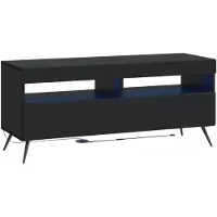 vidaXL LED tv-meubel Zwart Bewerkt hout