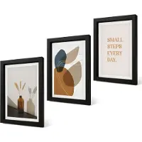 Coloray 4-Delige Schilderij Set - Abstracte vormen en natuurlijke accenten inbegrepen - 20 x 30 cm - Wanddecoratie - Woonkamer Decoratie - Interieur Decoratie