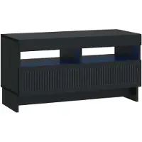 vidaXL LED tv-meubel ALKMAAR 81 x 35 x 43 cm Zwart Bewerkt hout
