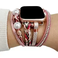 123Watches bandje - sieraad - Liz roze - 38 · 40 · 41 & 42 mm - Geschikt voor Apple Watch series 1/2/3/4/5/6/7/8/9/10/11/12/SE/SE2/SE3