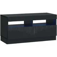 vidaXL LED tv-meubel Zwart Bewerkt hout