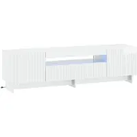 vidaXL LED tv-meubel EDE 153 x 35 x 43 cm Hoogglans Wit Bewerkt hout