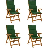 vidaXL Ligstoelen voor Tuin 4 st Naturel Massief Acacia Hout