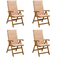 vidaXL Ligstoelen voor Tuin 4 st Naturel Massief Acacia Hout