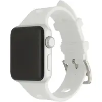 123Watches bandje Evelor - siliconen - wit - 38 · 40 · 41 & 42 mm - Geschikt voor Apple Watch series 1/2/3/4/5/6/7/8/9/10/11/12/SE/SE2/SE3