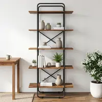 vidaXL Boekenplank 5-laags 60 x 35 x 175,5 cm PB Eikenhout