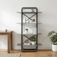 vidaXL Boekenplank 4-laags 60 x 35 x 140 cm PB Grijs Sonoma