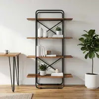 vidaXL Boekenplank 4-laags 80 x 35 x 140 cm PB Eikenhout