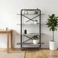 vidaXL Boekenplank 4-laags 100 x 35 x 140 cm PB Grijs Sonoma