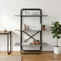 vidaXL Boekenplank 3-laags 80 x 35 x 105 cm PB Grijs Sonoma