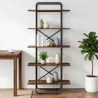 vidaXL Boekenplank 5-laags 60 x 35 x 175,5 cm PB Gerookt eiken