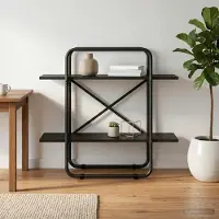 vidaXL Boekenplank 2-laags 80 x 35 x 70 cm PB Zwart eiken