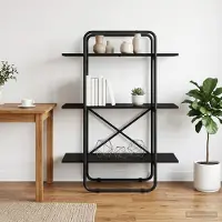vidaXL Boekenplank 3-laags 80 x 35 x 105 cm PB Zwart eiken
