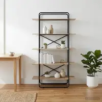 vidaXL Boekenplank 5-laags 100 x 35 x 175,5 cm PB Sonoma Eiken