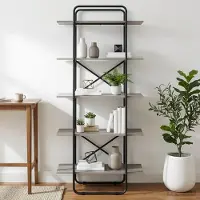vidaXL Boekenplank 5-laags 80 x 35 x 175,5 cm PB Grijs Sonoma